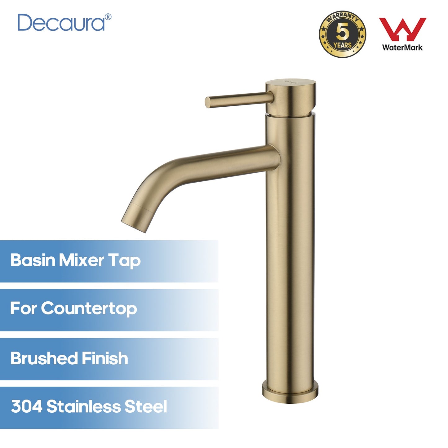Decaura Bathroom Basin Mixer Tap Vanity Faucet Single Handle Tapware Tall/Small