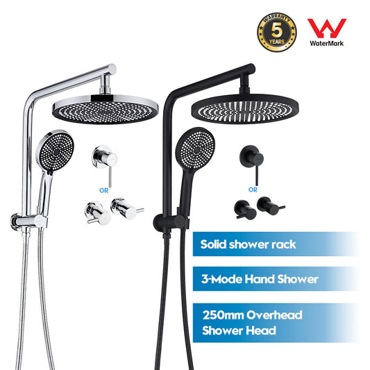 Decaura Dual Shower Head Set 10" Rain Shower 3-Mode Hand Shower Shower Mixer Tap