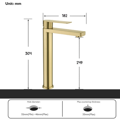 Decaura Bathroom Basin Sink Vanity Mixer Tap Black Chrome Brushed Gold