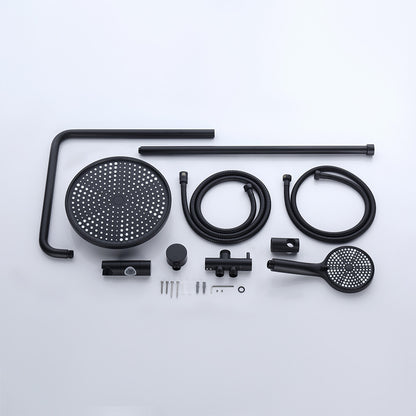 Decaura 10" Rain Shower Head Set Black with Separate Water Inlet Elbow