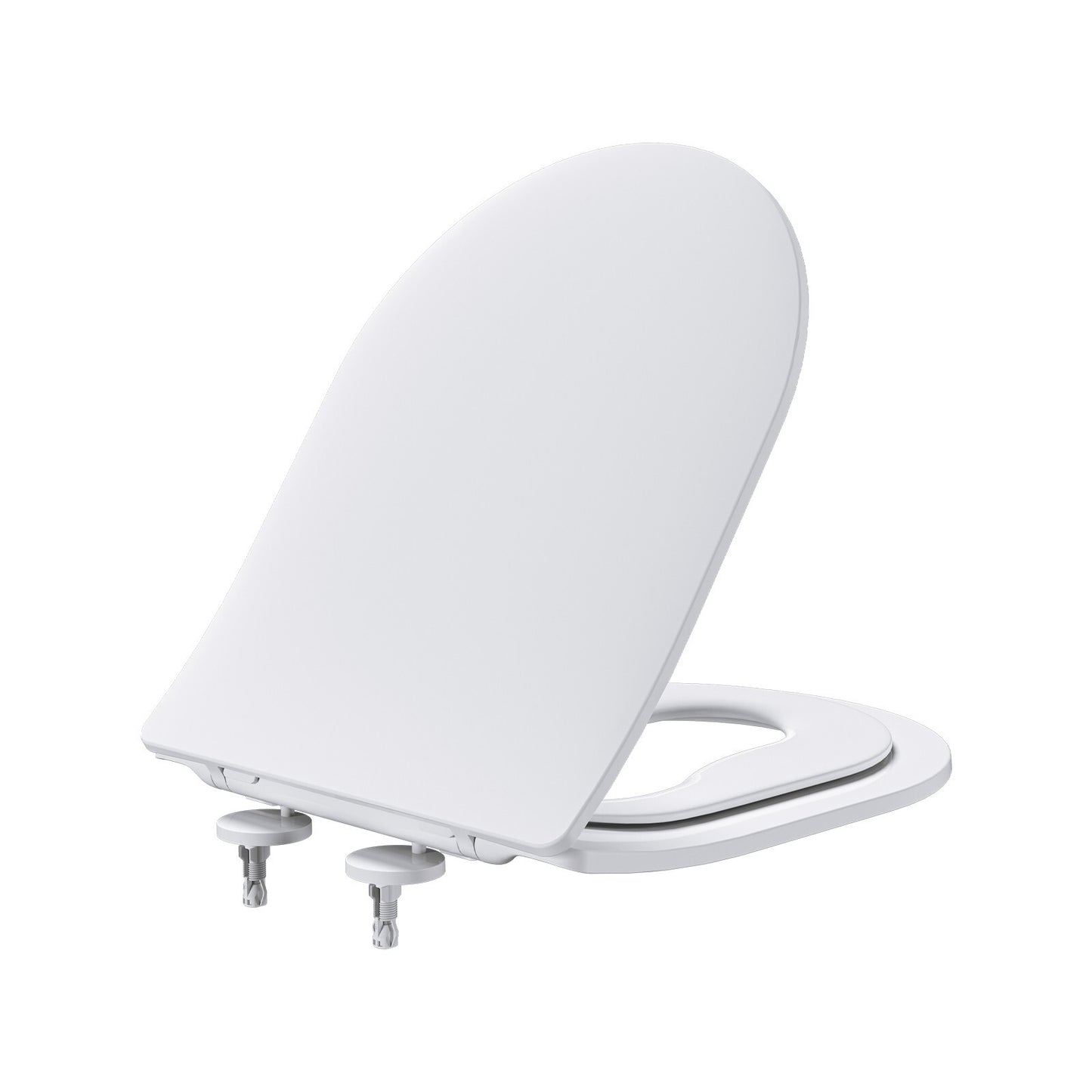 AQUATIZ D-Shaped Family Toilet Seat with Built-in Potty Training Seat Child Seat