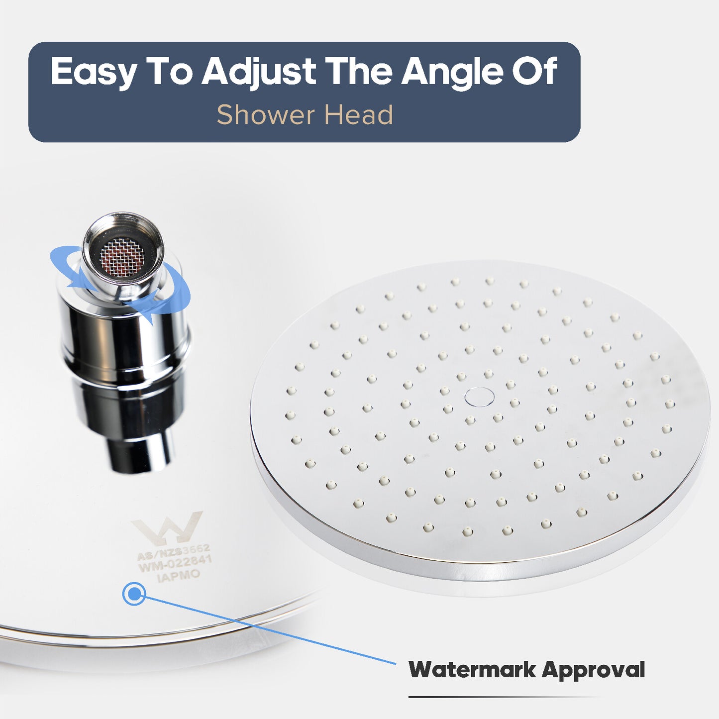 Decaura Rain Shower Head Gooseneck Shower Arm Chrome/Black Round/Square