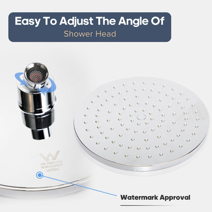 Decaura Rain Shower Head Gooseneck Shower Arm Chrome/Black Round/Square