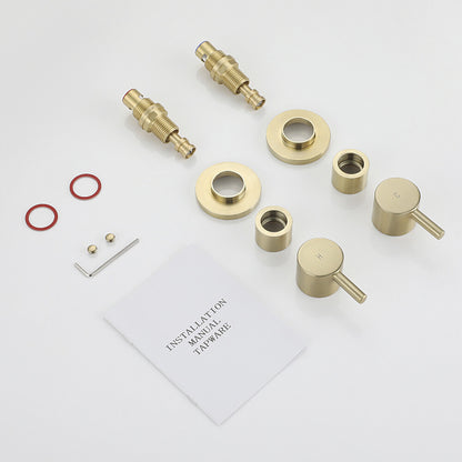 Decaura Brass Shower Taps 1/4 Turn Hot Cold Twin Mixer Tap Chrome/Black/Gold