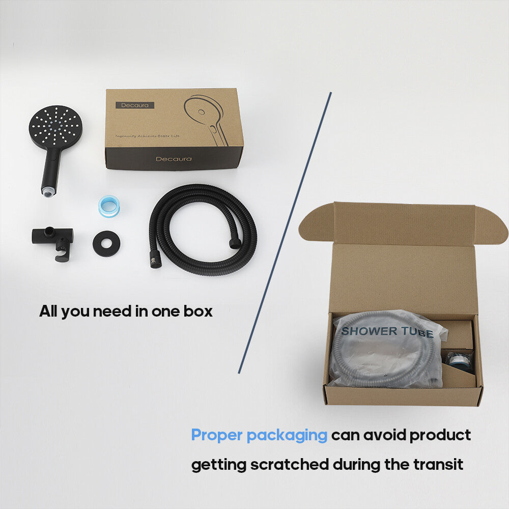 Decaura Hand Held Shower Head Set Shower Handset 3-Mode Sprayer Shower Taps