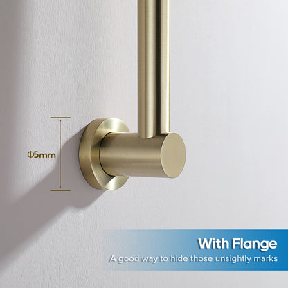 Decaura Shower Head Set Brushed Gold Round Rail Set Shower Mixer Tap Wall Mount