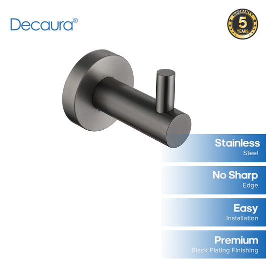 Decaura Bathroom Robe Hook Towel Holder Coat Hat Clothes Hanger Brushed Gunmetal
