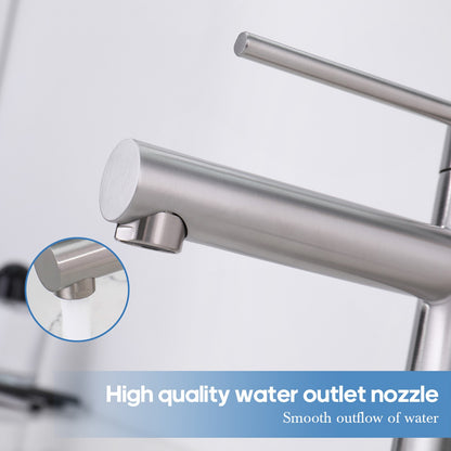 Decaura Bathroom Basin Mixer Tap Stainless Steel Round Chrome/Brushed/Black/Gold