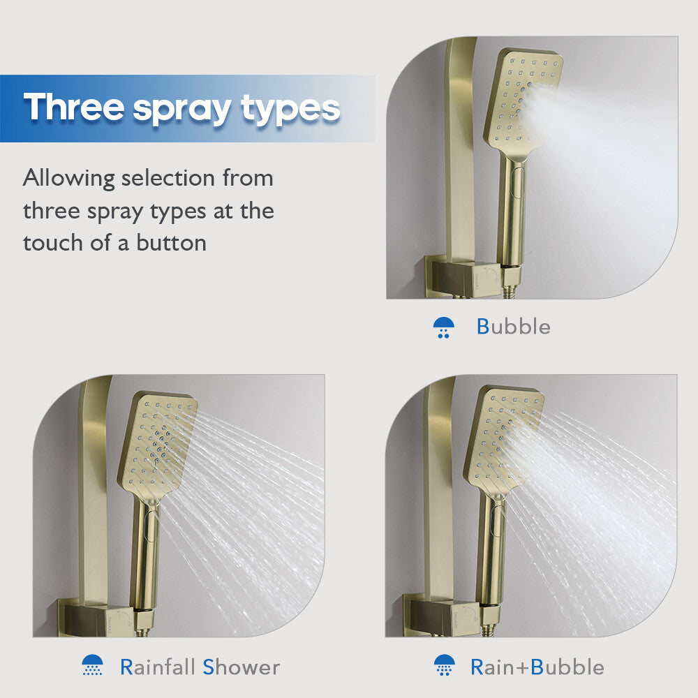 Decaura 8" Rain Shower Head Set 2 in 1 System Wall Tapware Shower Taps Square