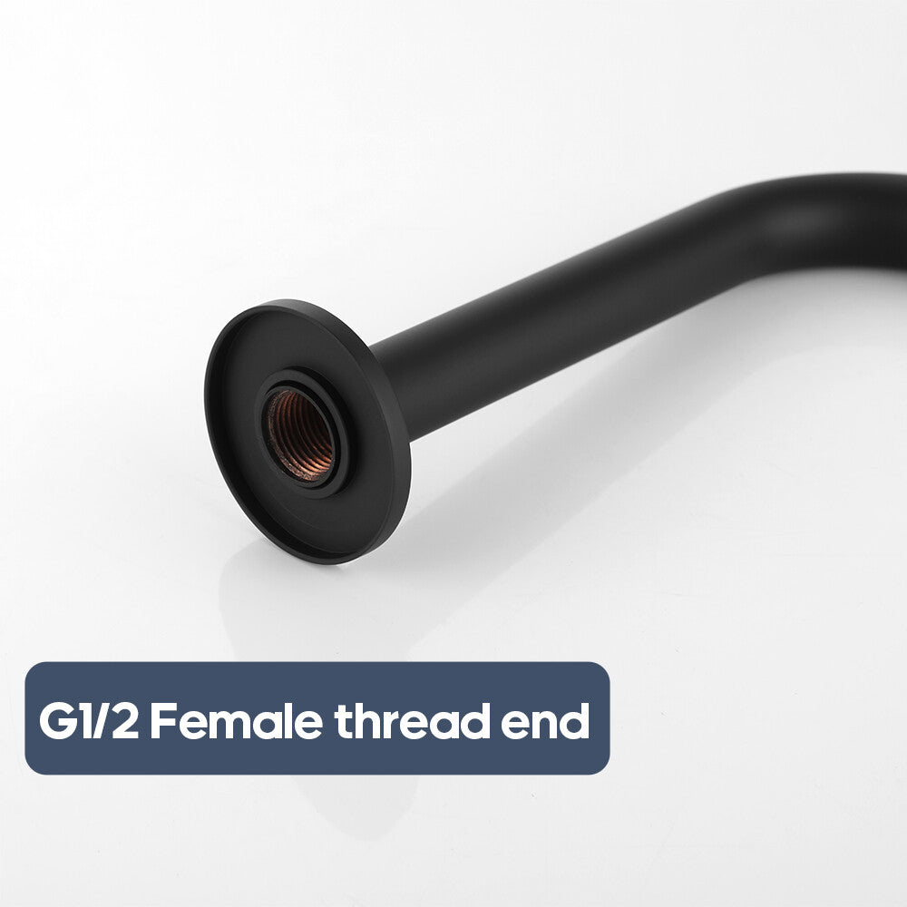 Decaura Basin Taps and Water Spout Set Bath Tub Spouts Outlet Wall Mount Black