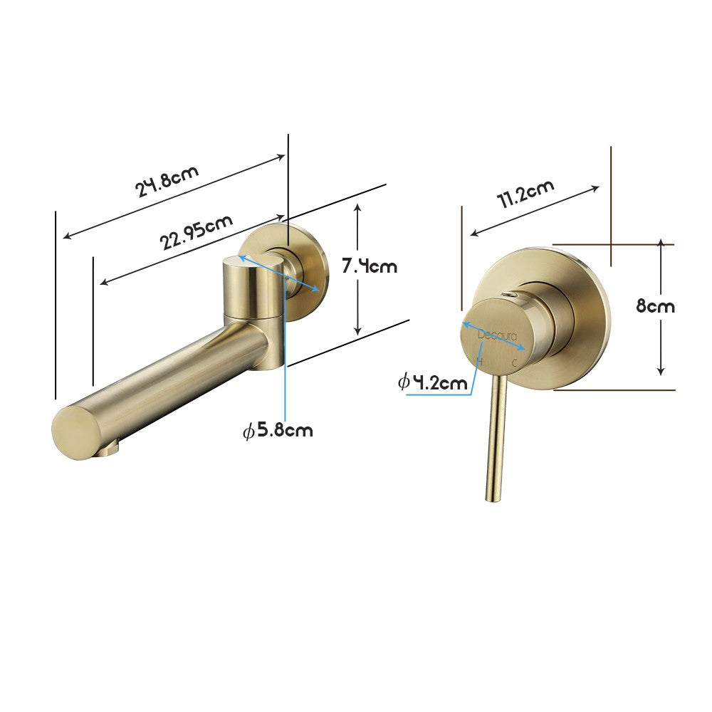 Decaura Bath Spout Wall Water Spout Basin Shower Mixer Taps Tapware Set Bathroom