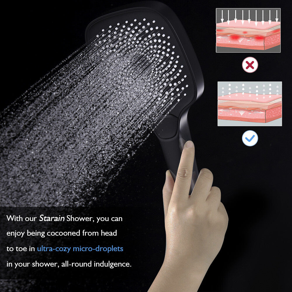 Decaura Hand Held Shower Head 3/4/5-Mode Spray Bathroom Round/Square Bathroom