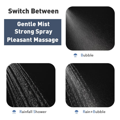 Decaura Shower Rail Set Black Hand Held Head On Sliding Bar Shower Mixer Tap