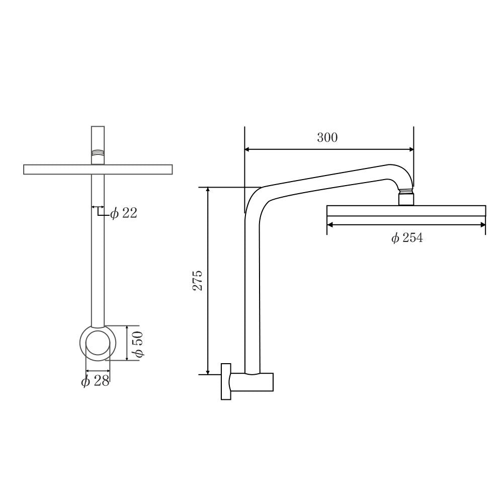 Decaura 10" Rain Shower Head Set Black Round Gooseneck Shower Arm Wall Tapware