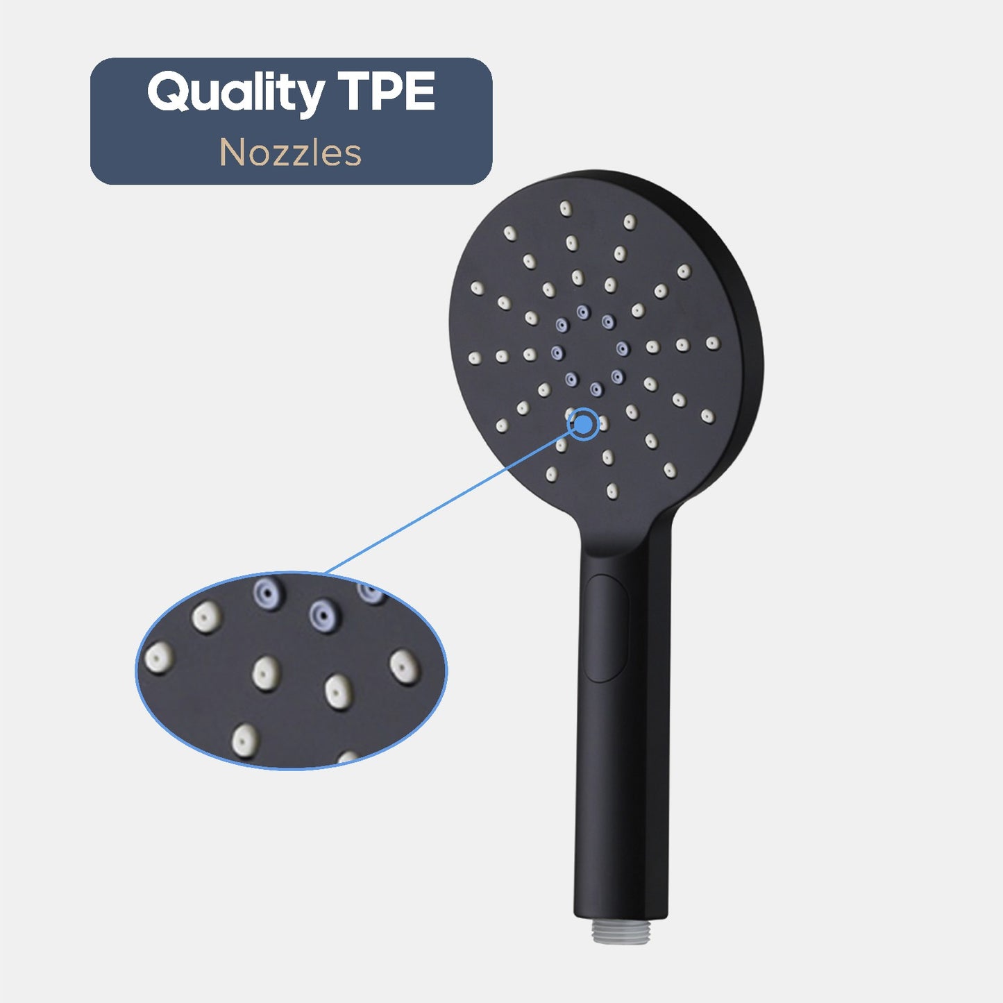 Decaura Hand Held Shower Head 3/4/5-Mode Spray Bathroom Round/Square Bathroom