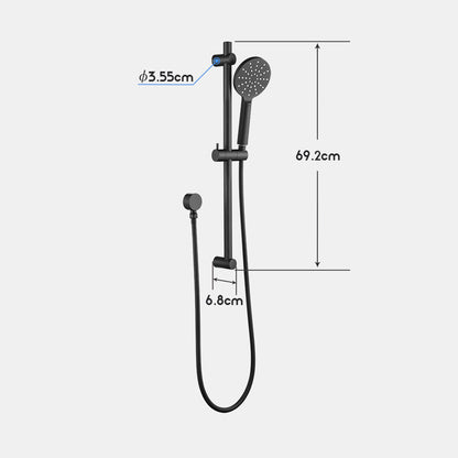 Decaura Adjustable Sliding Shower Rail Set Wall Arm Black 3-Mode Hand Held Head