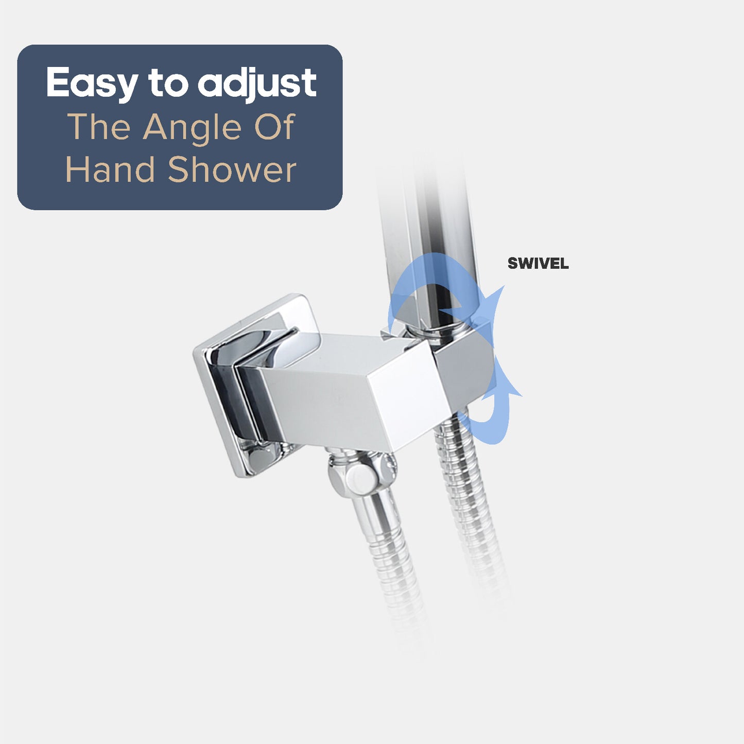 Decaura hand held shower head set 3-mode shower handset square chrome bathroom