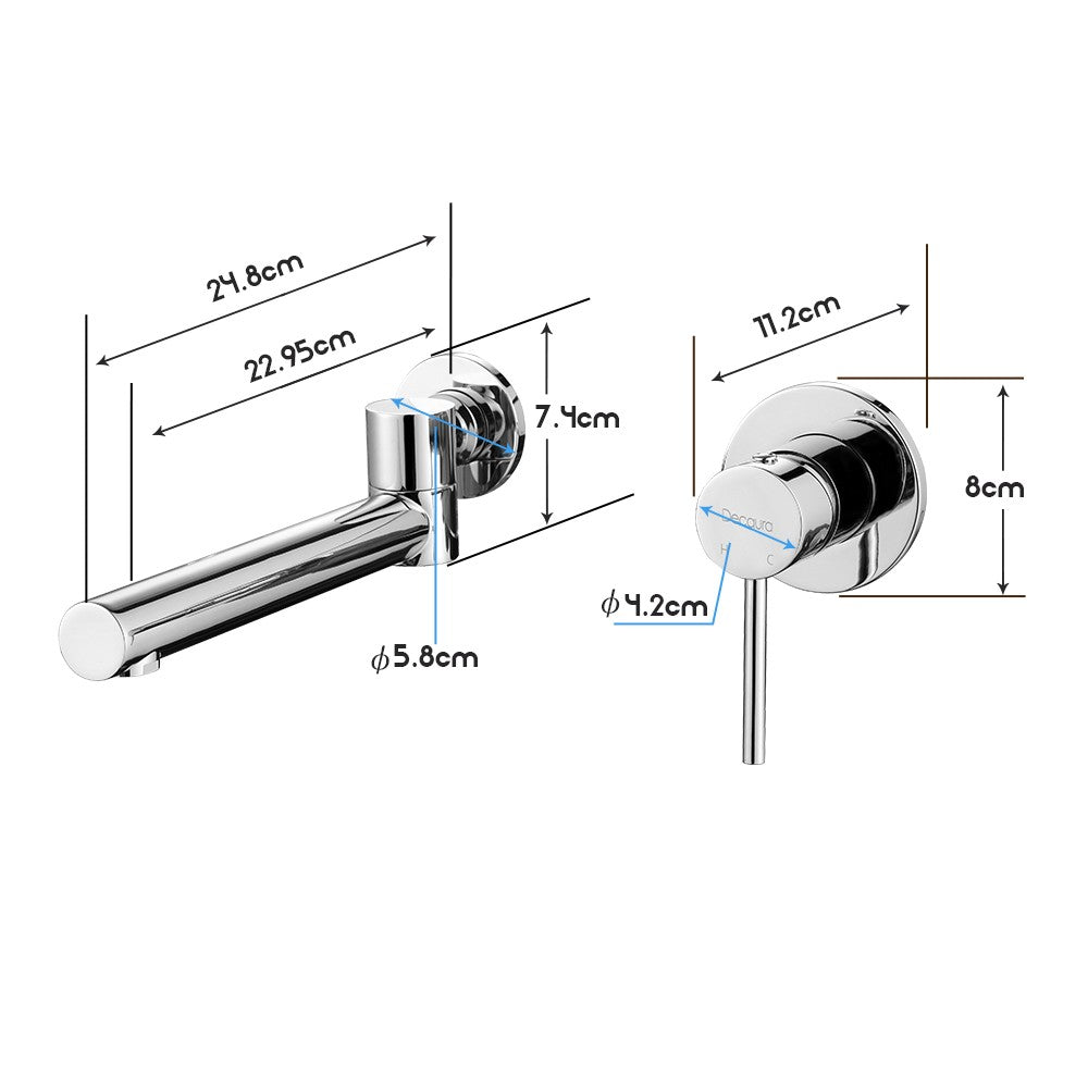 Decaura Bath Spout Wall Water Spout Basin Shower Mixer Taps Tapware Set Bathroom