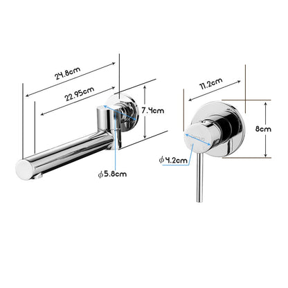 Decaura Bath Spout Wall Water Spout Basin Shower Mixer Taps Tapware Set Bathroom