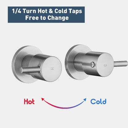 Decaura Shower Taps Brass Tapware Mixer Tap Brushed Gold/Black/Gunmetal/Nickel