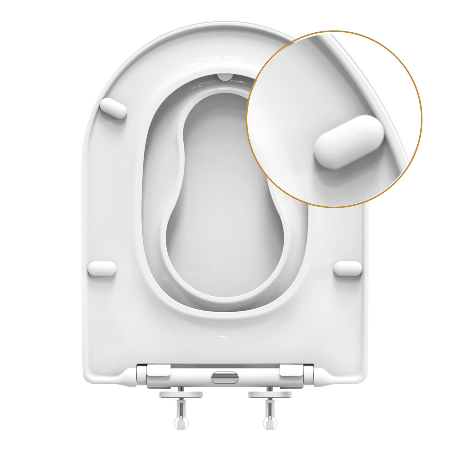 AQUATIZ Blue D-Shaped Family Toilet Seat with Built-in Potty Training Seat