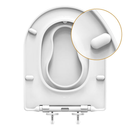 AQUATIZ Blue D-Shaped Family Toilet Seat with Built-in Potty Training Seat