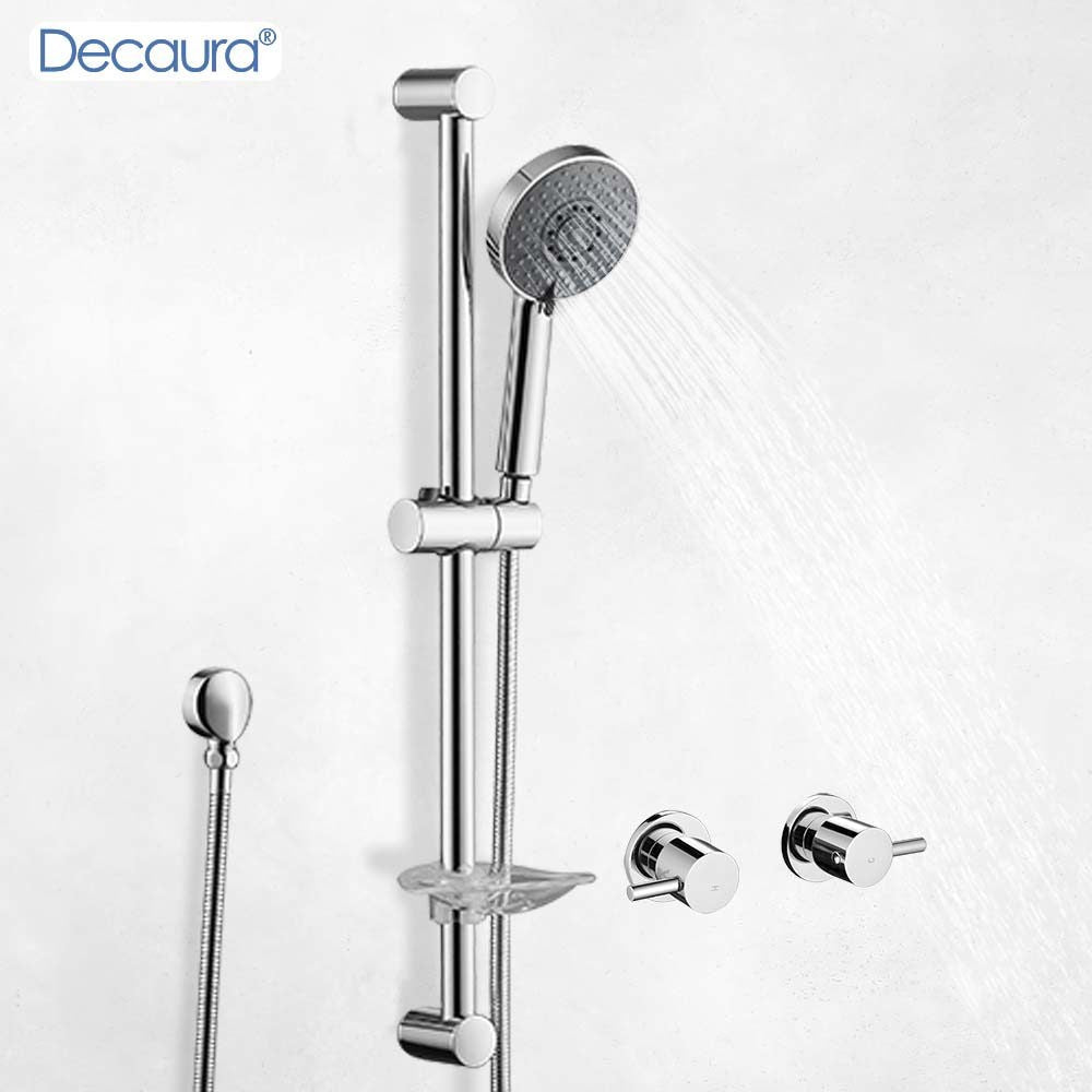 Decaura Hand Held Shower Head On Sliding Rail Set Shower Mixer Tap Wall Tapware