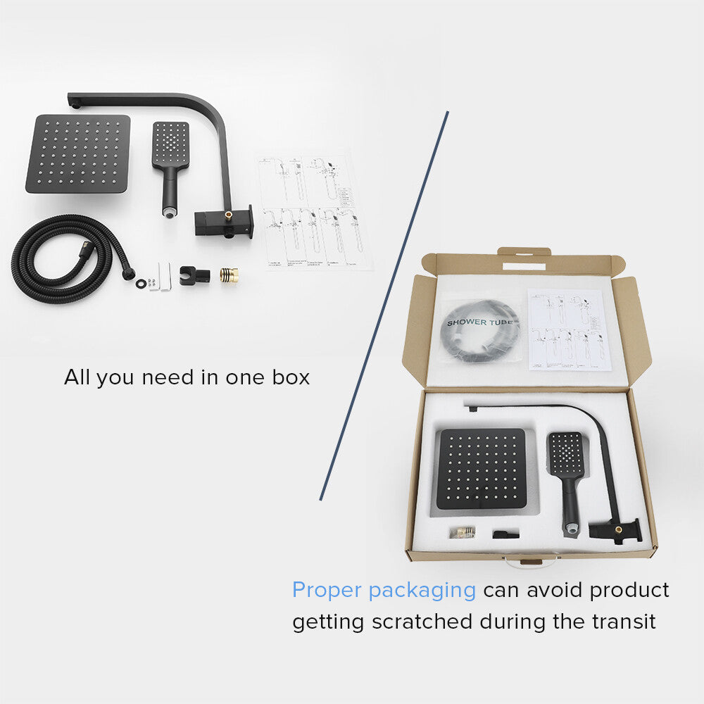 Decaura 8" Rain Shower Head Set 2 in 1 System Wall Tapware Shower Taps Square