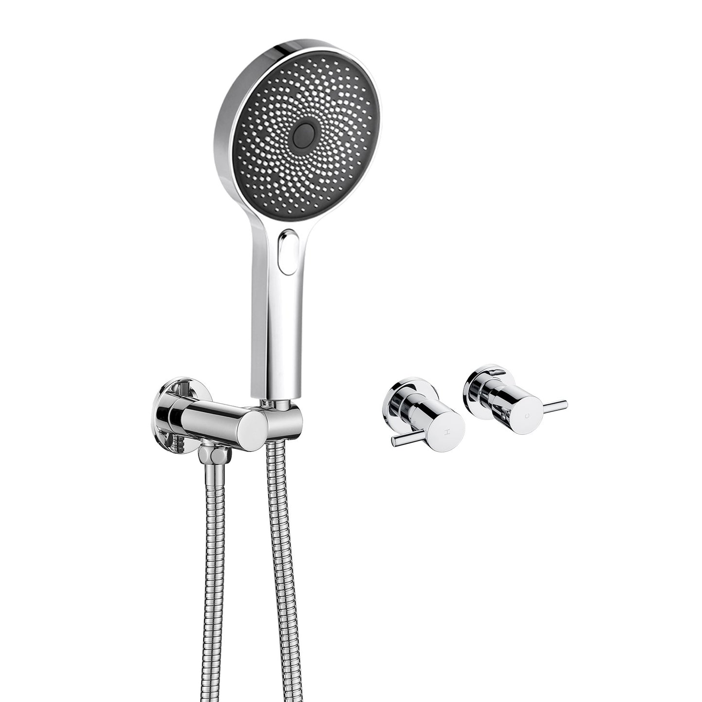 Decaura Shower Handset Hand Held Shower Head Set Chrome 13mm Spray Shower Taps