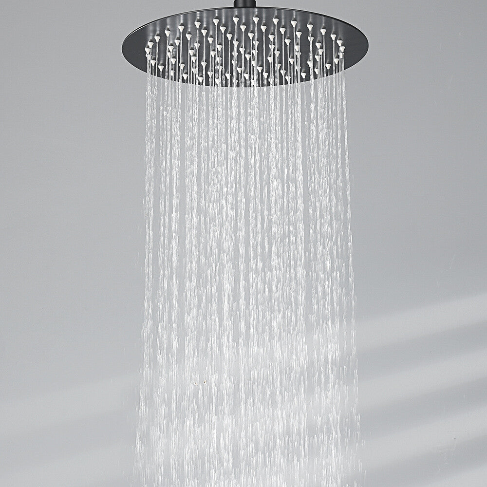 12 inch Rain Shower Head Ultra-thin 304 Stainless Steel Bathroom 2mm thick