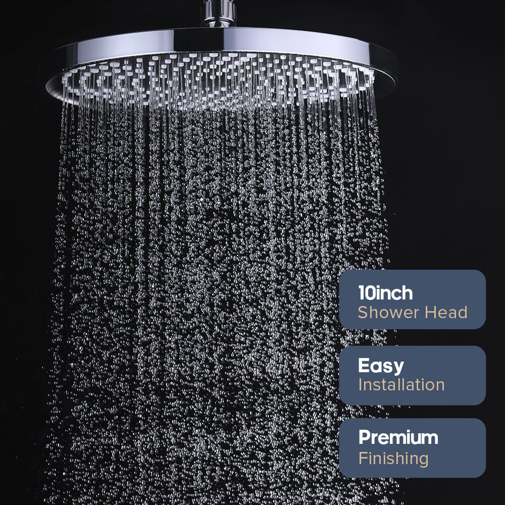 Decaura Rain Shower Head Gooseneck Shower Arm Chrome/Black Round/Square