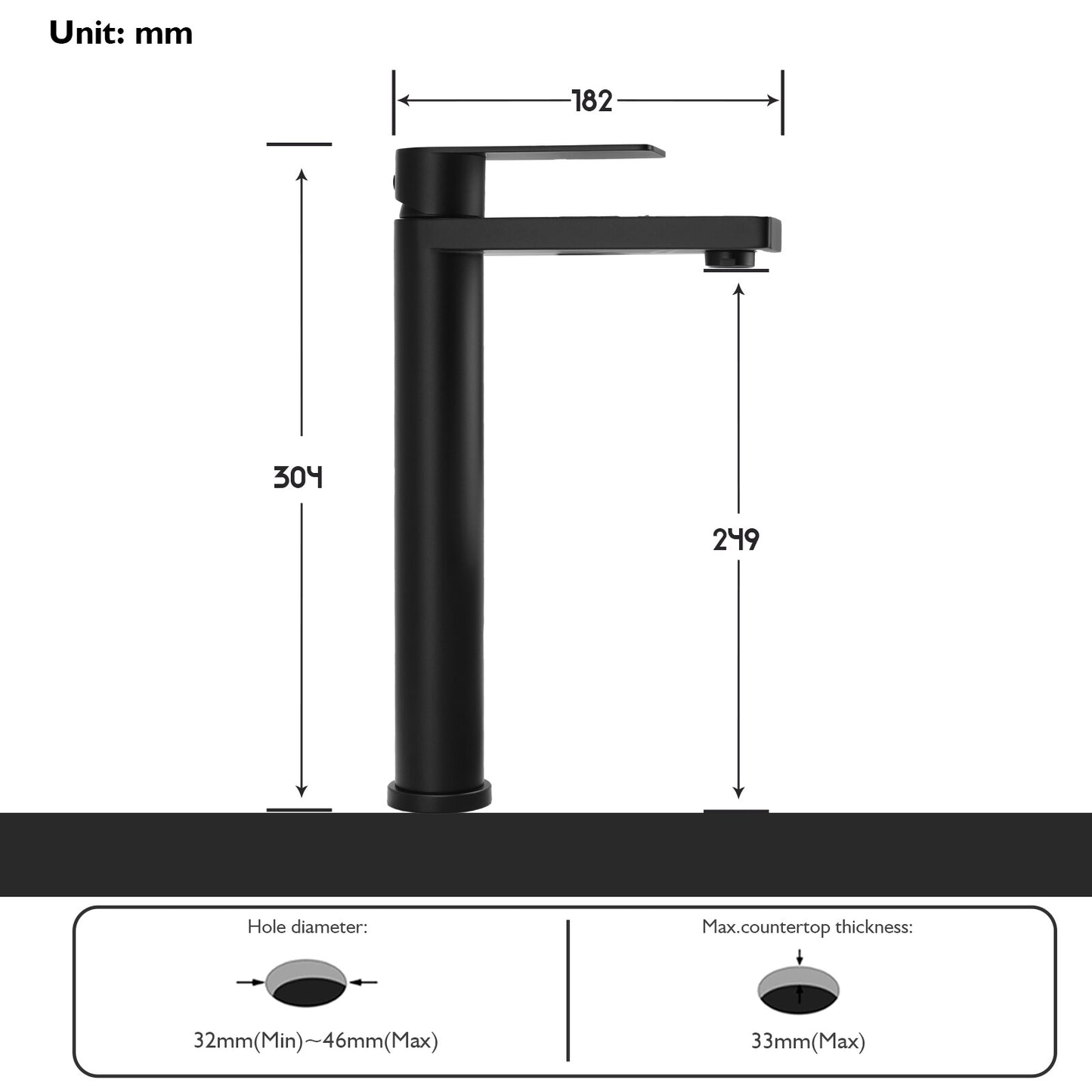 Decaura Bathroom Basin Sink Vanity Mixer Tap Black Chrome Brushed Gold