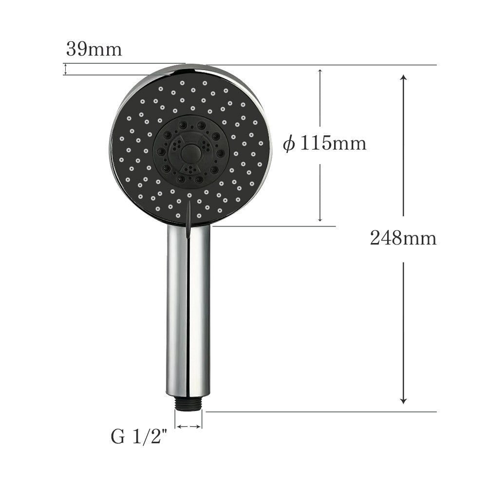 Decaura Hand Held Shower Head 3/4/5-Mode Spray Bathroom Round/Square Bathroom