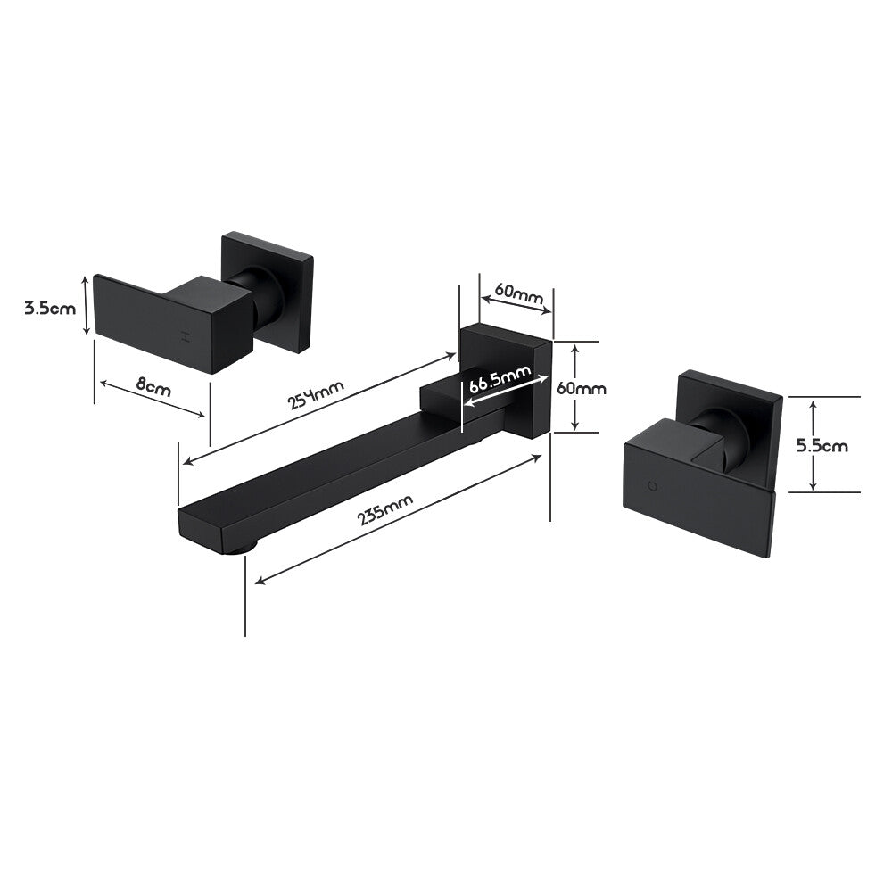 Decaura Bath Spout Wall Water Spout Basin Shower Mixer Taps Tapware Set Bathroom