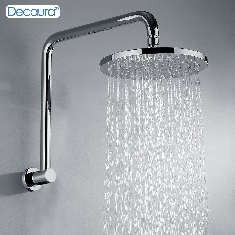 Decaura Rain Shower Head with Gooseneck Shower Arm Round Chrome Shower Mixer Tap