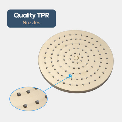 Decaura 9" Rain Shower Head Brushed Gold Overhead Bathroom