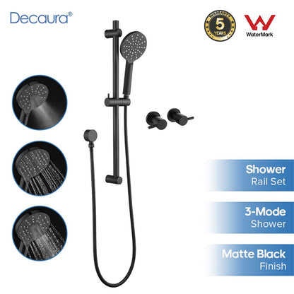 Decaura Hand Held Shower Head On Sliding Rail Set Shower Mixer Tap Wall Tapware