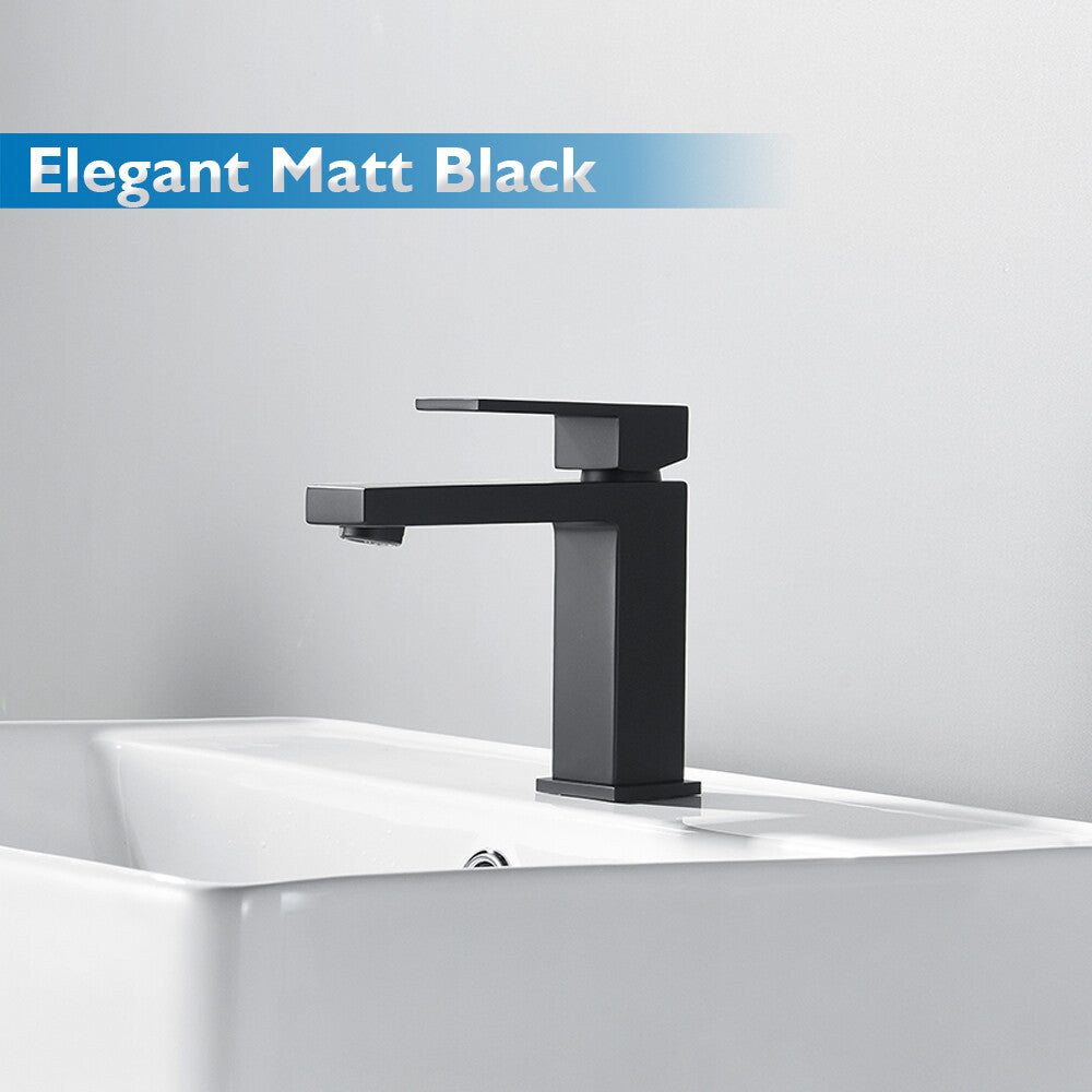 Decaura brass basin mixer vanity tap square black sink faucet bathroom luxury