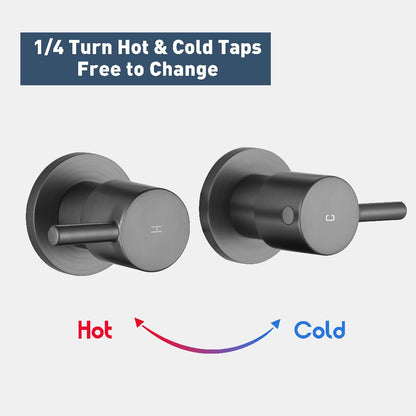 Decaura Shower Taps Brass Tapware Mixer Tap Brushed Gold/Black/Gunmetal/Nickel