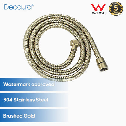 Decaura Flexible Shower Hose 1.5m/2m 304 Stainless Steel Gold/Chrome/Black