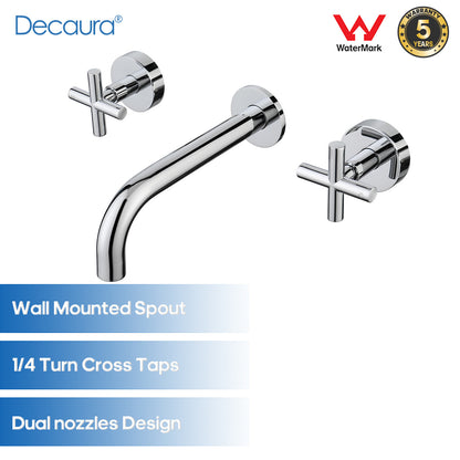 Decaura Bath Spout Wall Water Spout Basin Shower Mixer Taps Tapware Set Bathroom