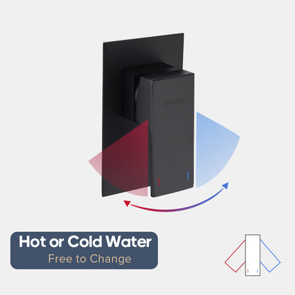 Decaura 10" Rain Shower Head Set Black Square with/without Shower Taps Bathroom