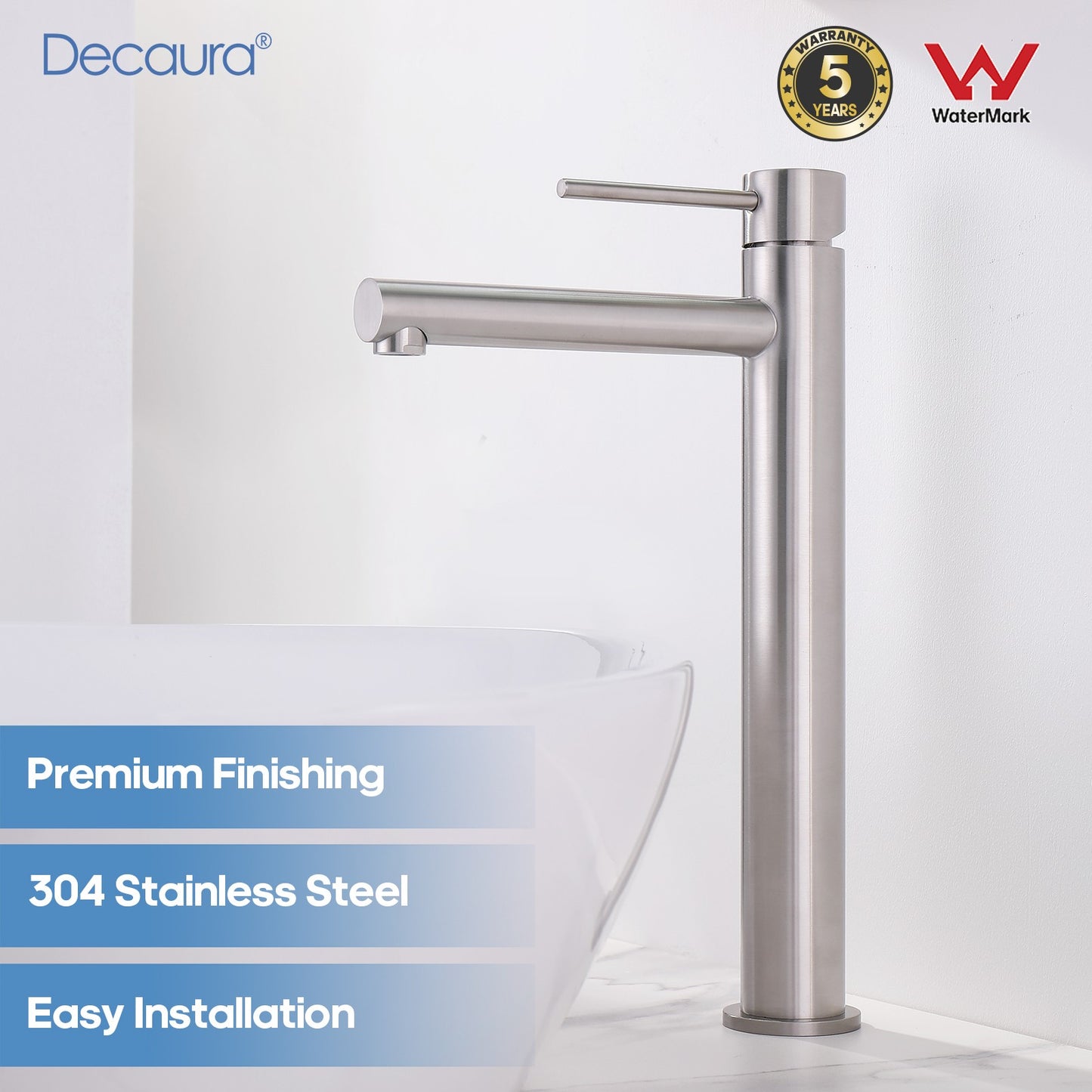 Decaura Bathroom Basin Mixer Tap Vanity Faucet Single Handle Tapware Tall/Small