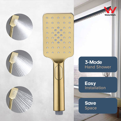 Decaura Hand Held Shower Head 3/4/5-Mode Spray Bathroom Round/Square Bathroom