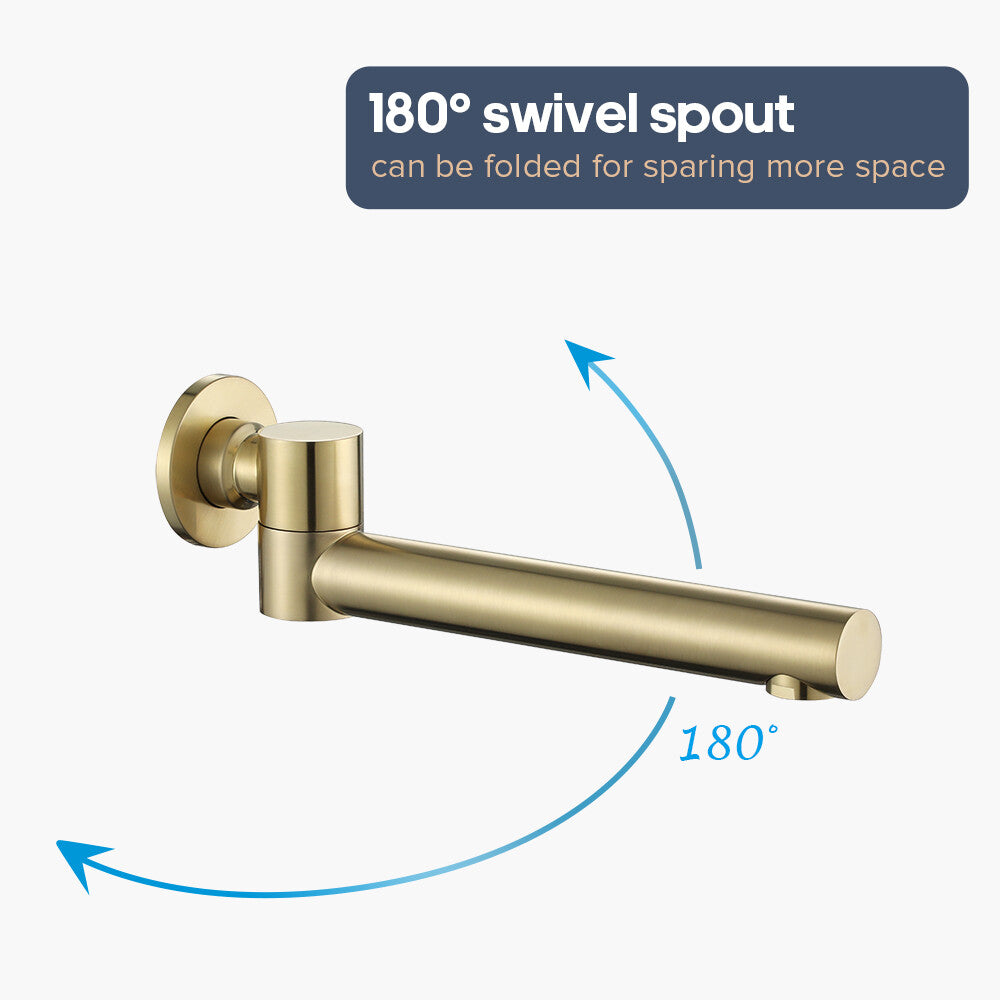 Decaura 180° swivel bath spout water spouts wall tapware mixer taps bathroom