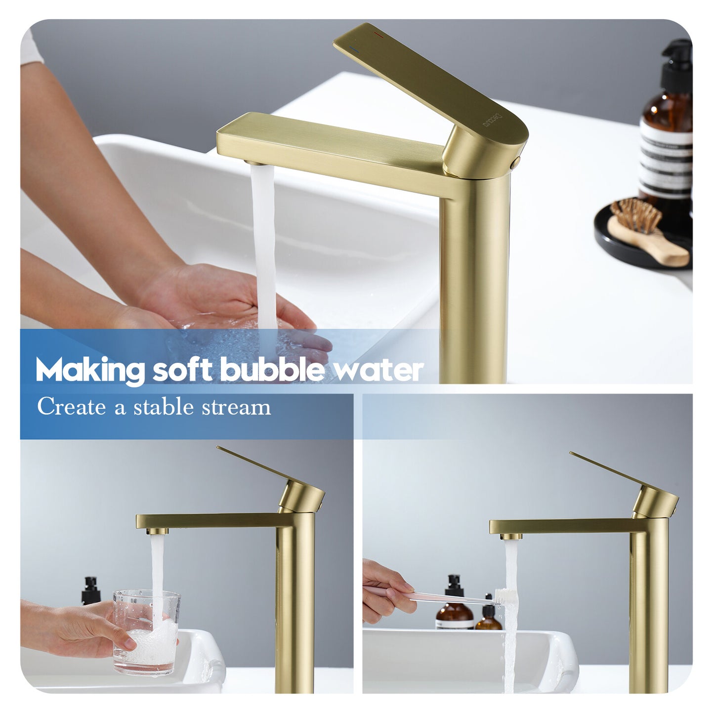 Decaura Bathroom Basin Sink Vanity Mixer Tap Black Chrome Brushed Gold
