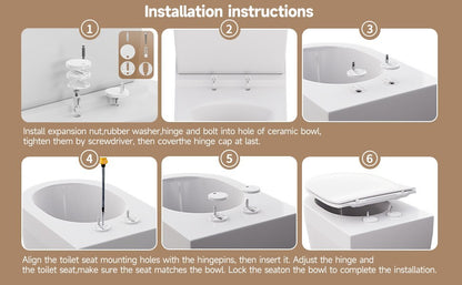 AQUATIZ Round Toilet Seat with Built-in Potty Training Seat, 2-in-1 Family Toile