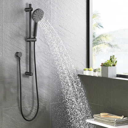 Decaura Shower Rail Set Black Hand Held Head On Sliding Bar Shower Mixer Tap