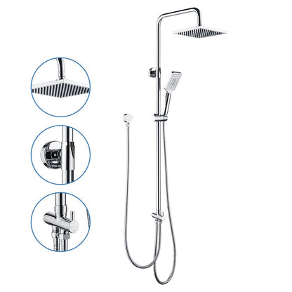 Decaura Square Shower Head Set  Black/Chrome Separate Water Inlet Wall Tapware