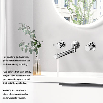 Decaura Bath Spout Wall Water Spout Basin Shower Mixer Taps Tapware Set Bathroom